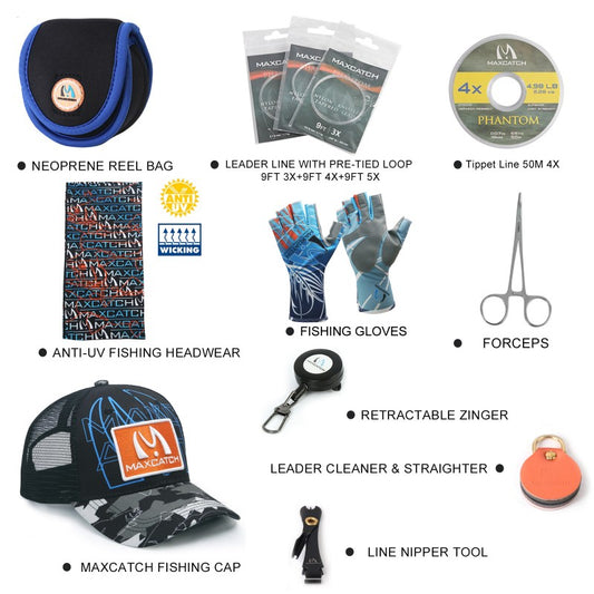 Combo Combo câu cá Amigo Fly / Cần câu Amigo Fly + Combo trọn bộ cuộn dây Tino Fly