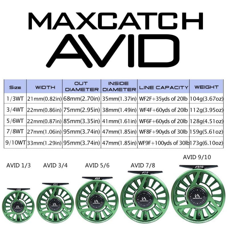 AVID Fly Reel / CNC Machined Aluminium Micro Adjusting Drag Fly Rel AVID