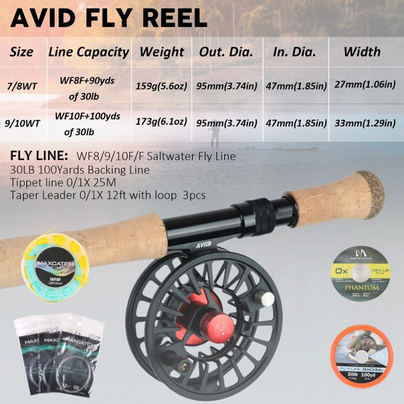 Fully Saltwater Safe Fly Fishing Outfits / Saltwater Predator Fly Rod + AVID Fly Reel Whole Combo