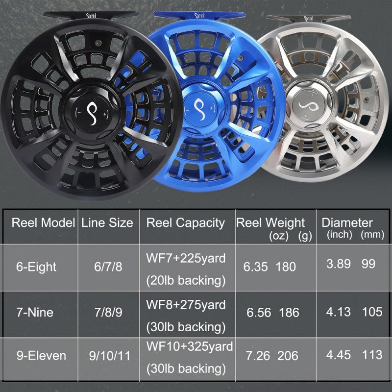 Sprint Heavy Duty Saltwater Fly Reel / Expert Fully 100% Waterproof Fly Reel SPRINT