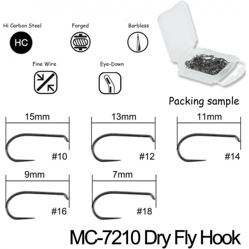 MC-7210 Dry Fly Hooks (Barbless)