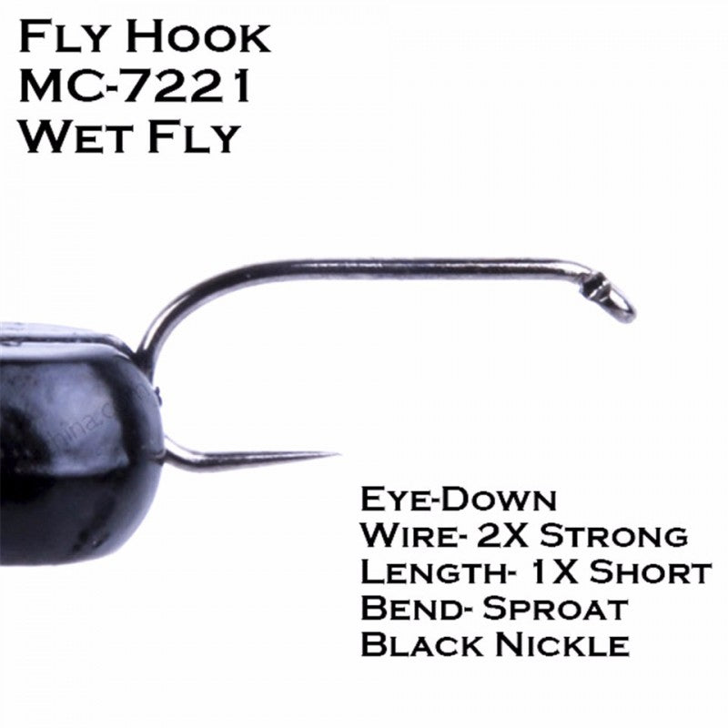 MC-7221 Wet Fly Hooks (Barbless)
