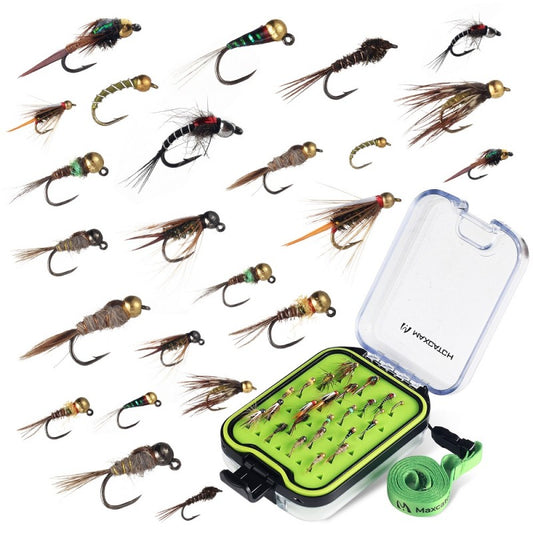 Hand-Tied Nymph Flies with Silicone Box