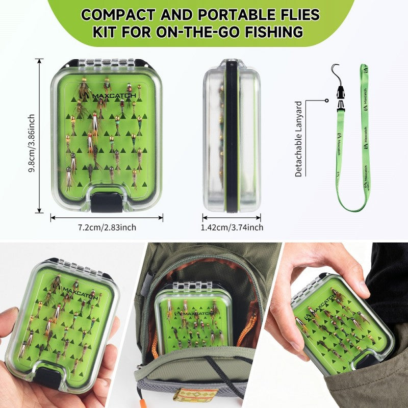 Hand-Tied Nymph Flies with Silicone Box