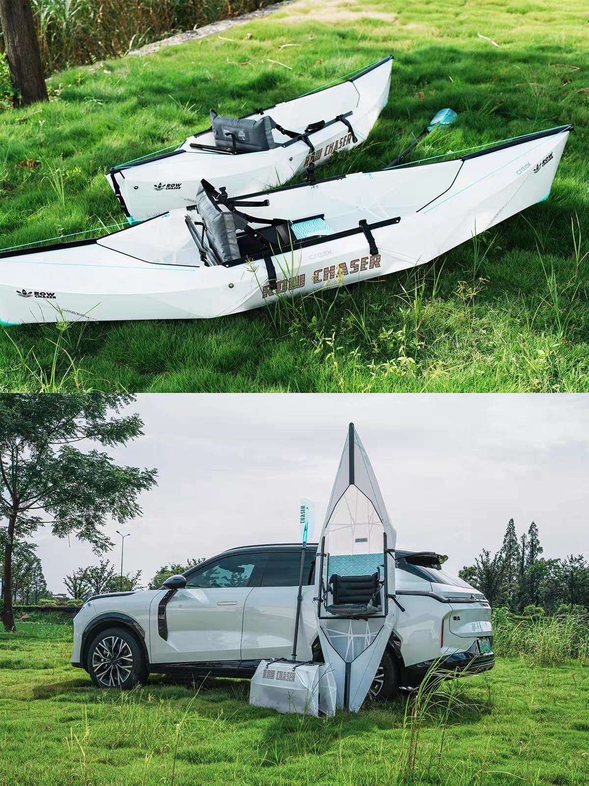RowChaser Creek Portable Ultralight Foldable Kayak | Non-Inflatable Canoe