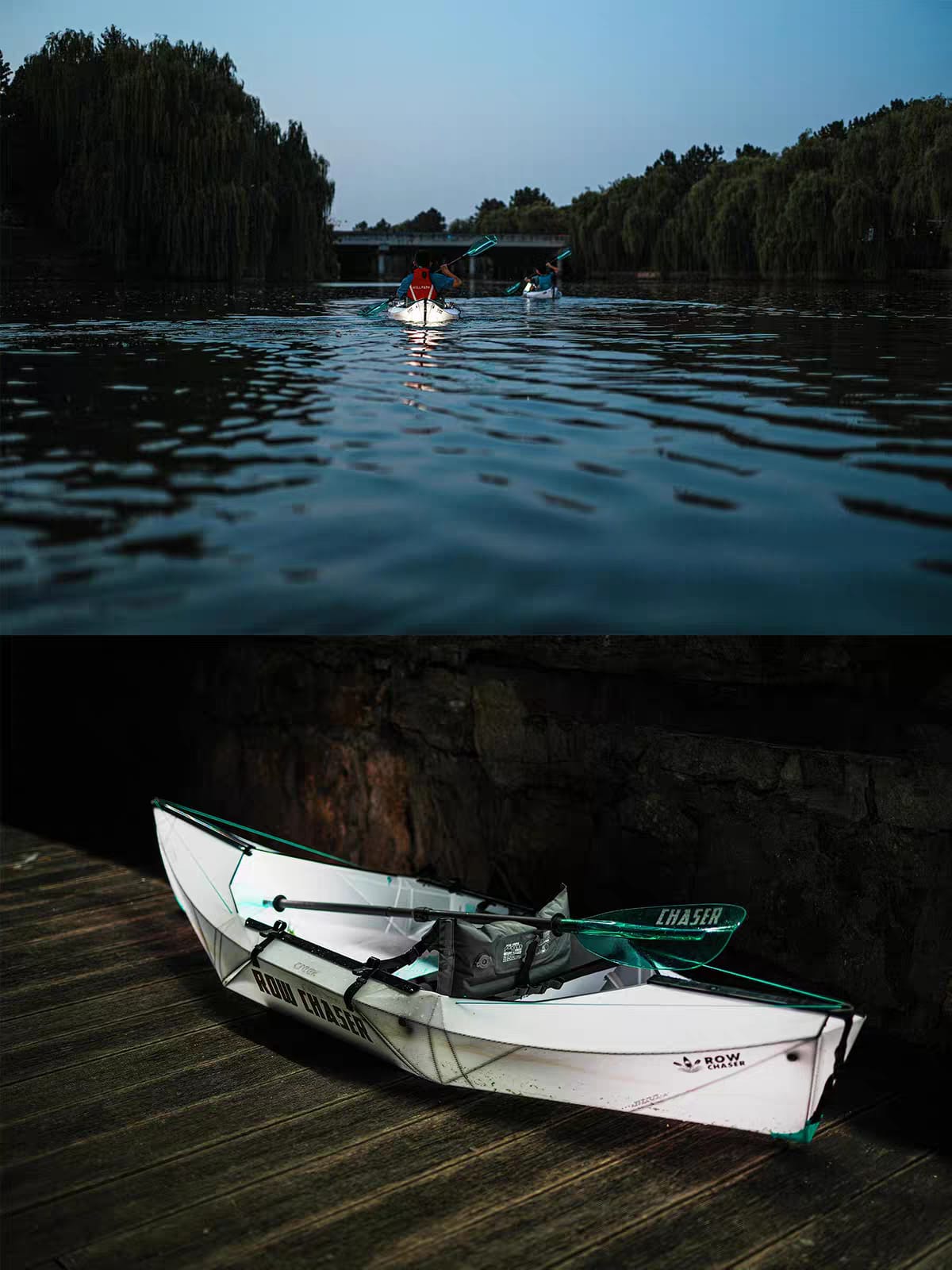RowChaser Creek Portable Ultralight Foldable Kayak | Non-Inflatable Canoe