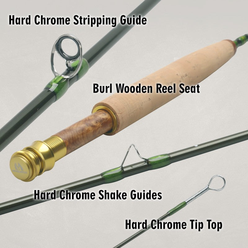 MaxCatch CHALK Stream Fly Rod | 40T Carbon Fiber Half-well Cork Grip 4 section