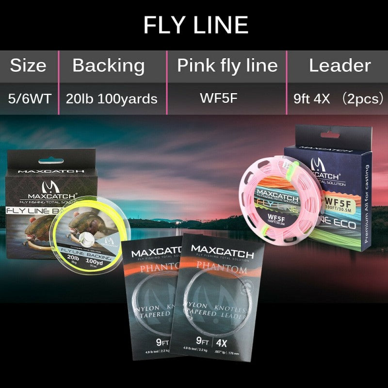 Elegant Pink Fly Fishing Whole Combo / Elegant Fly Rod + ECO Fly Reel Whole Combo