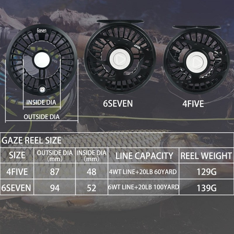 GAZE Waterproof Sealed Drag Fly Reel / Waterproof Sealed Drag Fly Reel GAZE