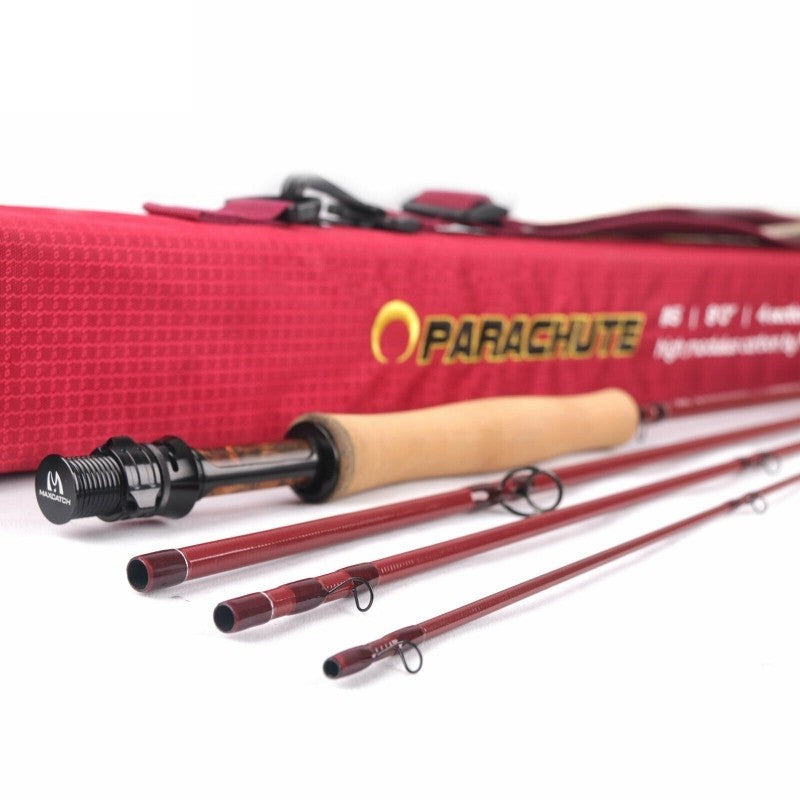 MaxCatch PARACHUTE All Purpose Fly Rod | IM12/40T Carbon Fiber High Quality Cork Handle 4 Section