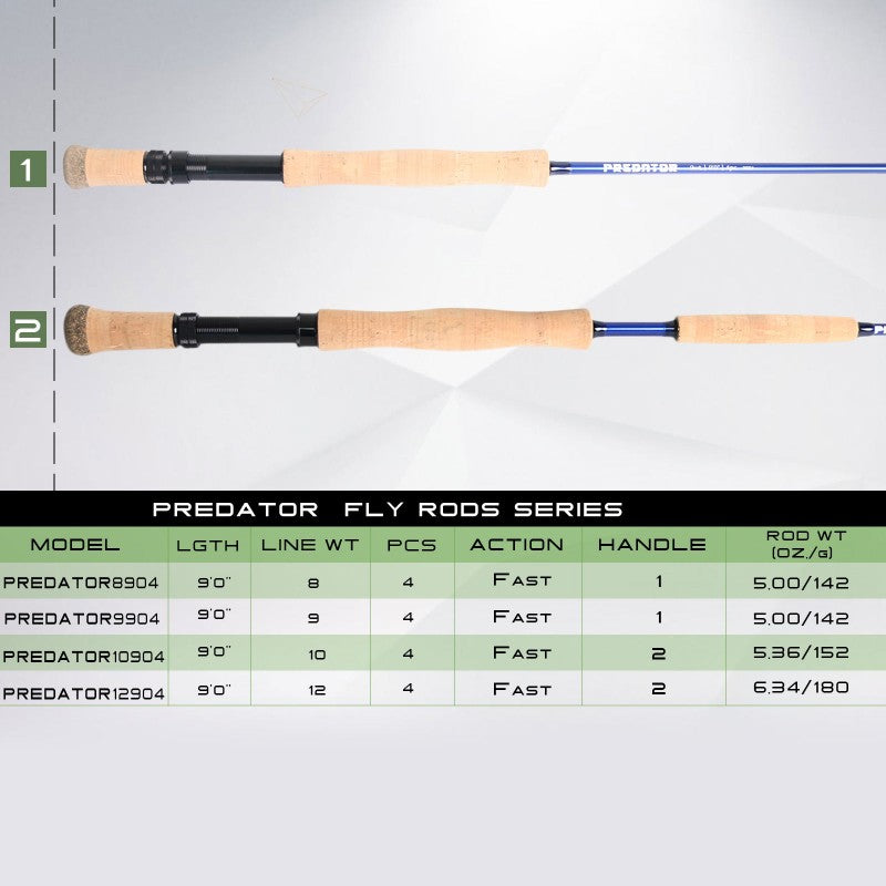 MaxCatch Predator Fly Rod | 30T SK Carbon Fiber PACBAY Titanium Guide with Cork Handle