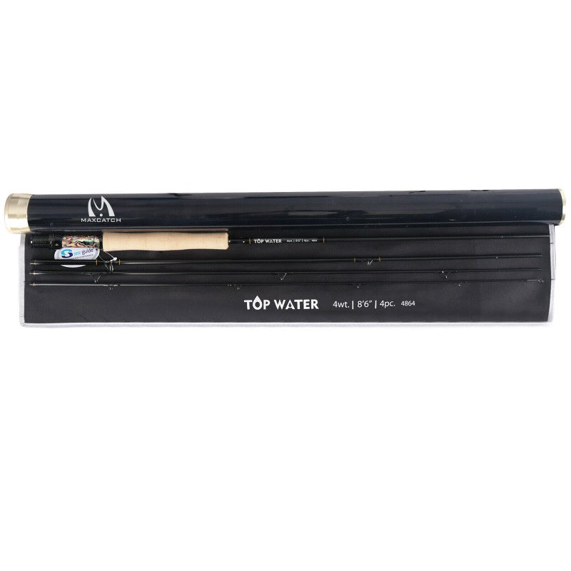 MaxCatch Topwater All Purpose Fly Fishing Rod | 40T + 46T TB Carbon with Burl wood Handle Cork Grip