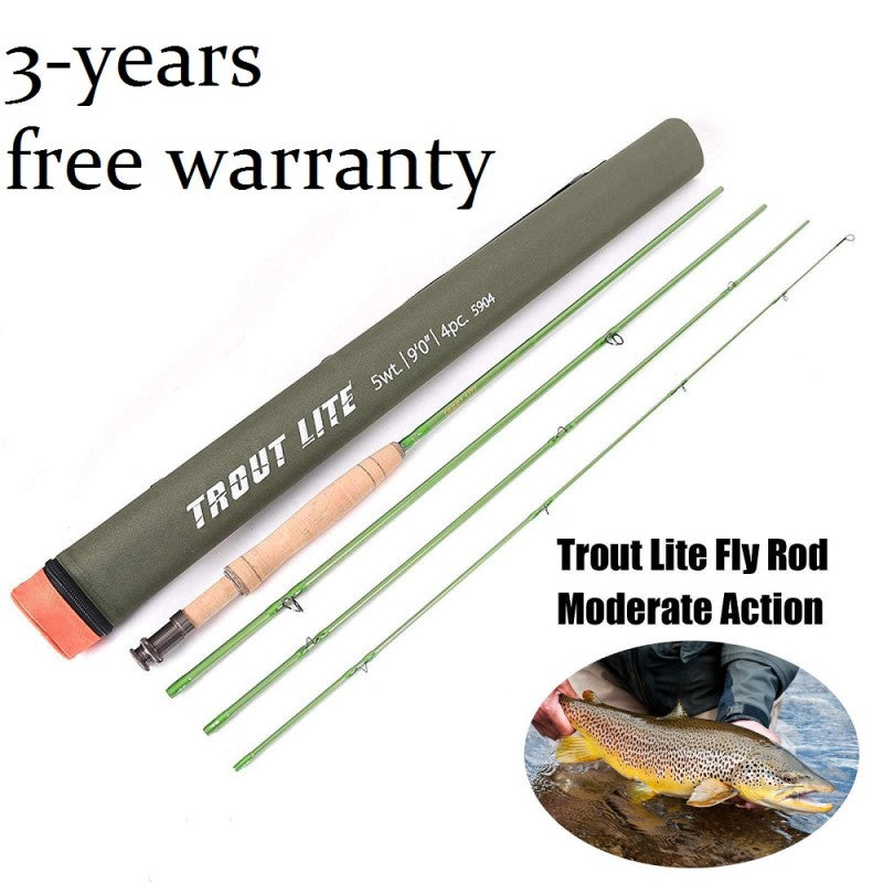 MaxCatch Trout Lite Fly Rod | 30T + 40T SK Carbon Fiber with Cork Handle Grip