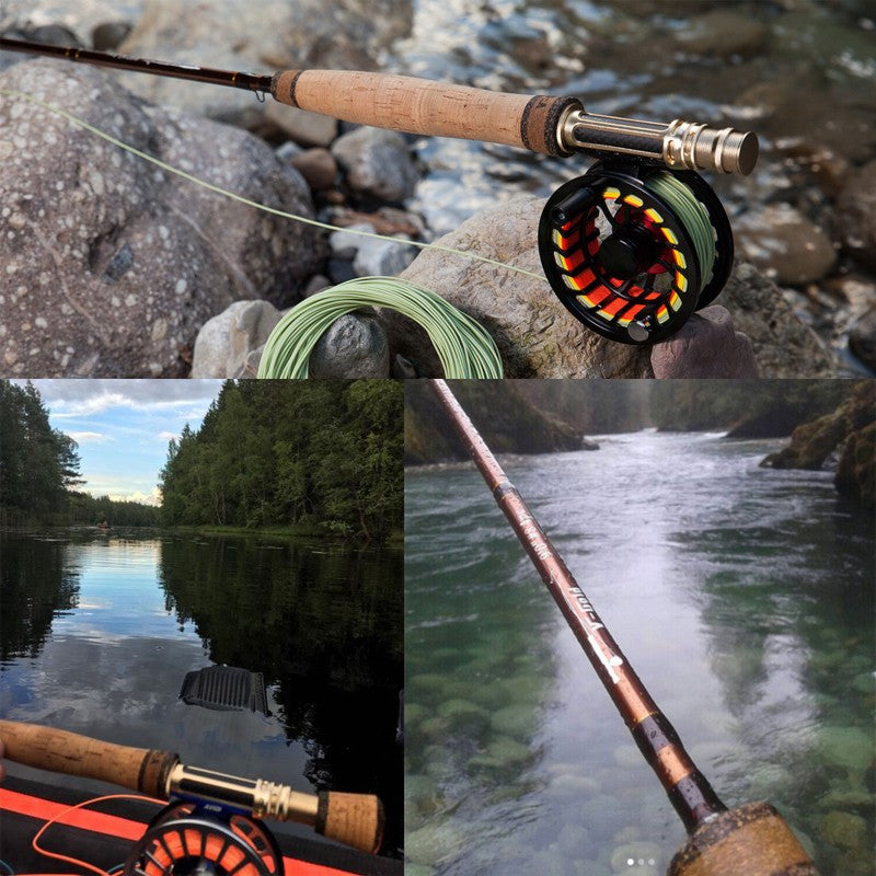 MaxCatch V-Gold Fly Rod | 40T SK Carbon Fiber with Cork Handle Grip